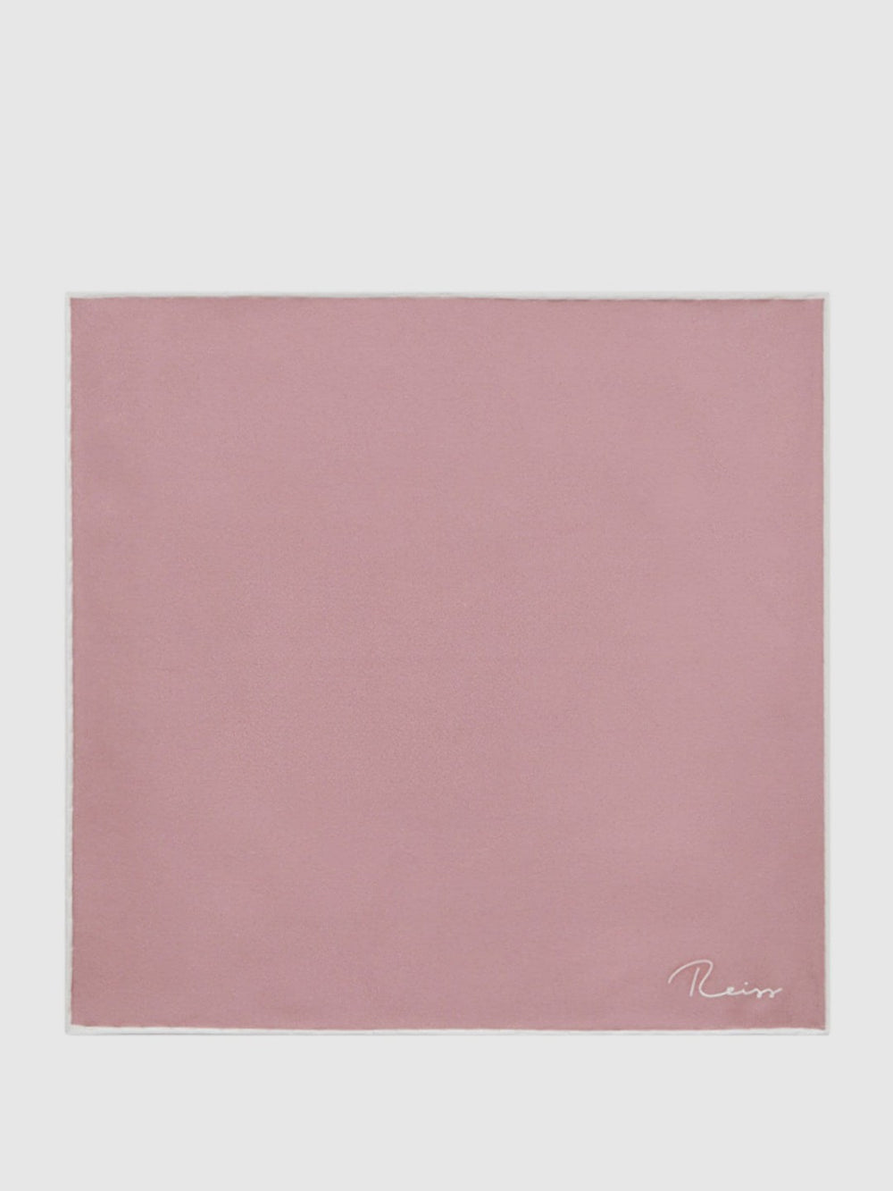Men Plain Silk Pocket Square in Pink