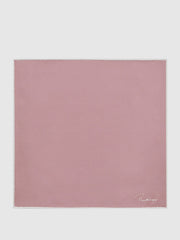 Men Plain Silk Pocket Square in Pink
