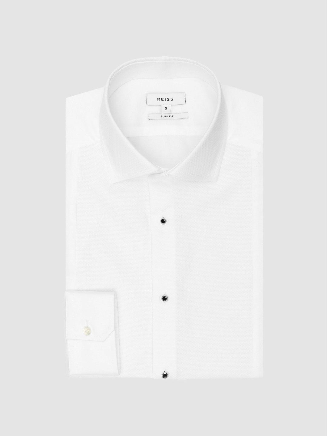 Men Slim Fit Dinner Shirt in White