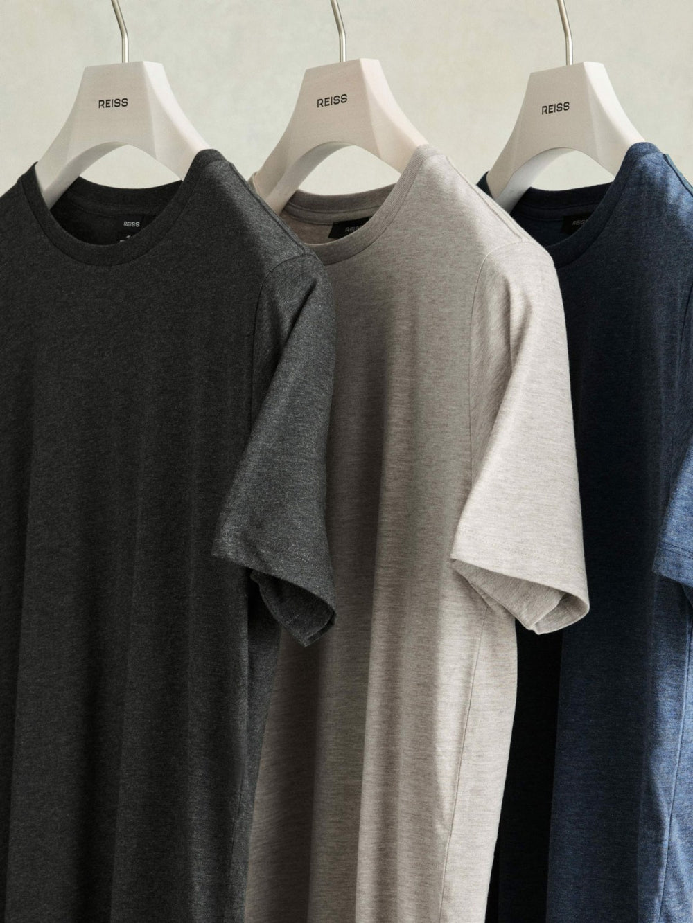 Men Cotton-Jersey Crew-Neck T-shirts 3 Pack in Multi Melange