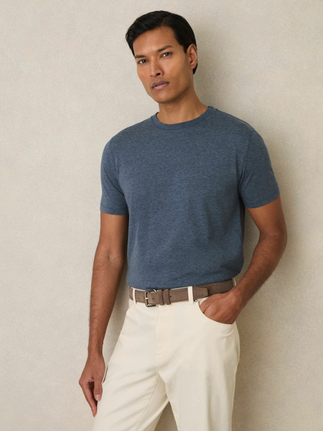 Men Cotton-Jersey Crew-Neck T-shirts 3 Pack in Multi Melange