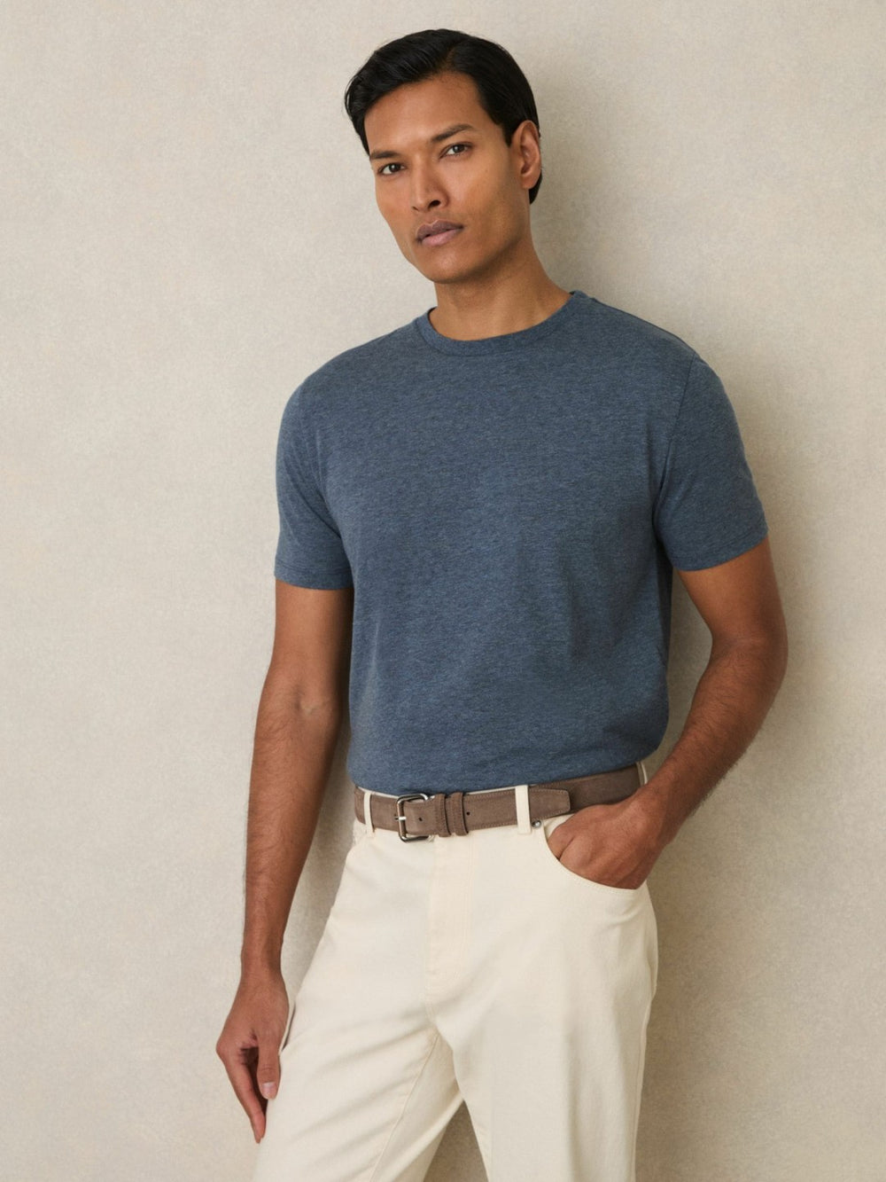 Men Cotton-Jersey Crew-Neck T-shirts 3 Pack in Multi Melange
