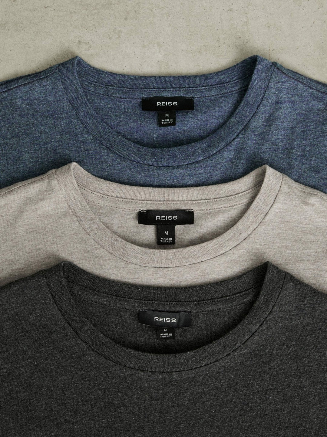 Men Cotton-Jersey Crew-Neck T-shirts 3 Pack in Multi Melange