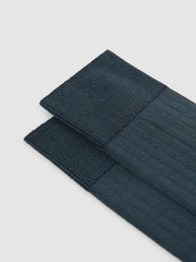 Men Ribbed Socks in Airforce Blue