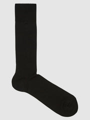 Men Ribbed Socks in Black