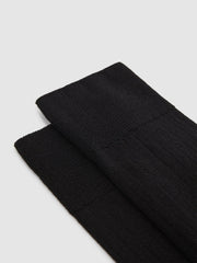 Men Ribbed Socks in Black