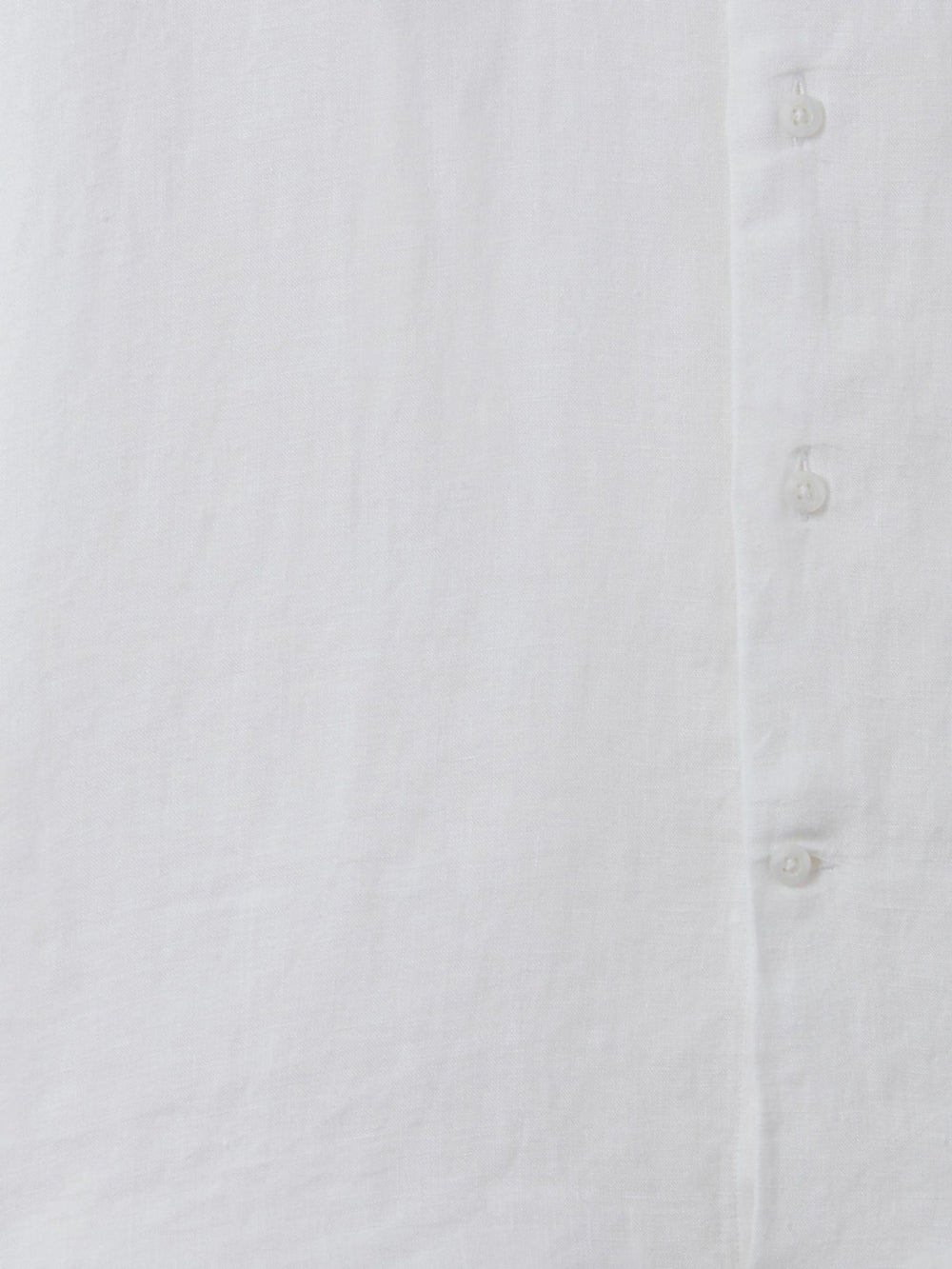 Men Slim Fit Linen Button-Through Shirt in White