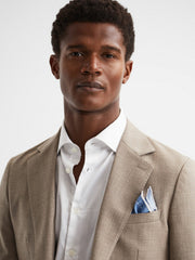 Men Plain Silk Pocket Square in Airforce Blue