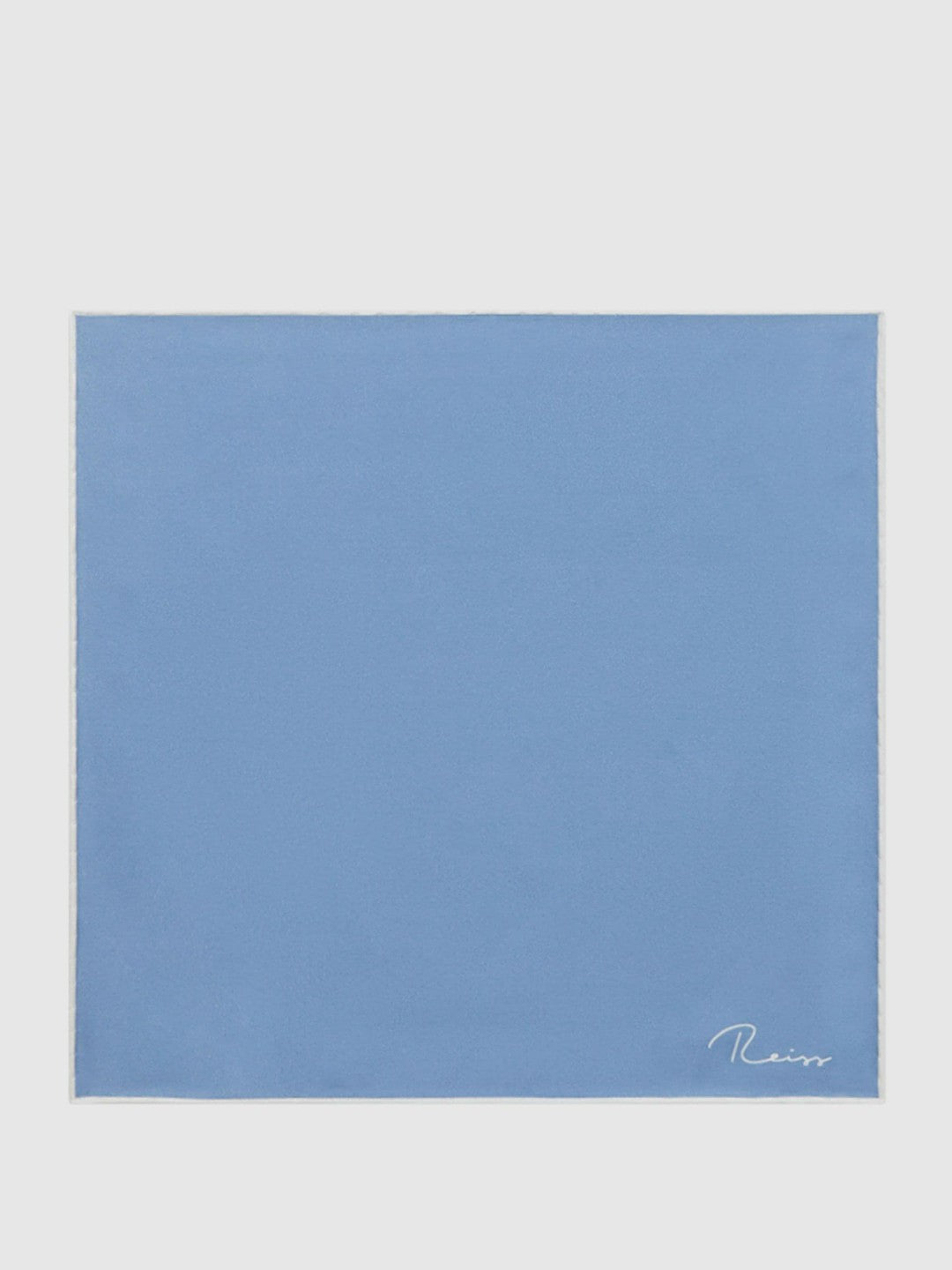 Men Plain Silk Pocket Square in Airforce Blue