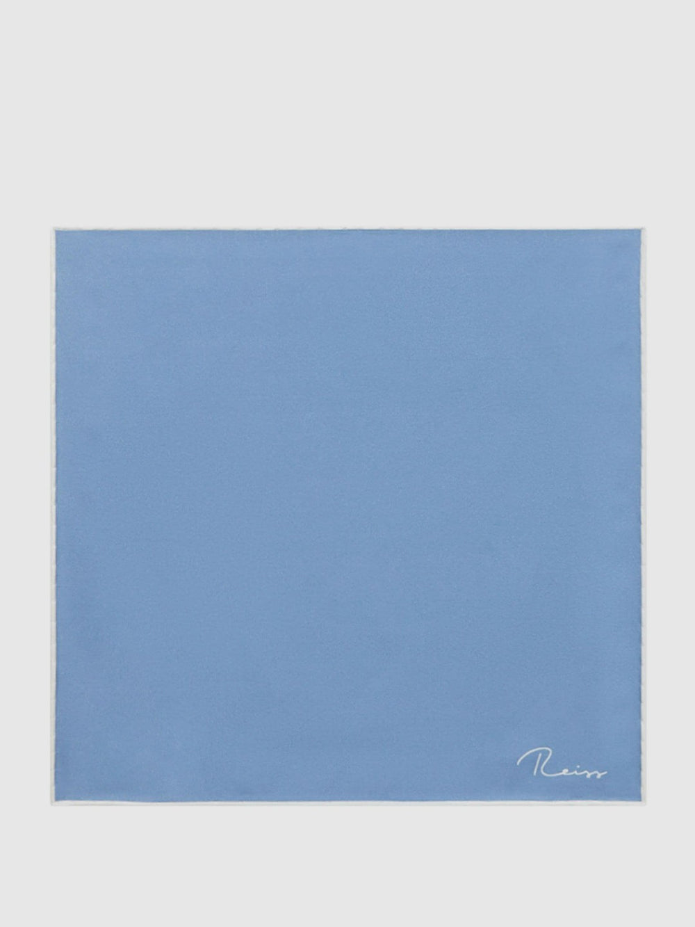 Men Plain Silk Pocket Square in Airforce Blue