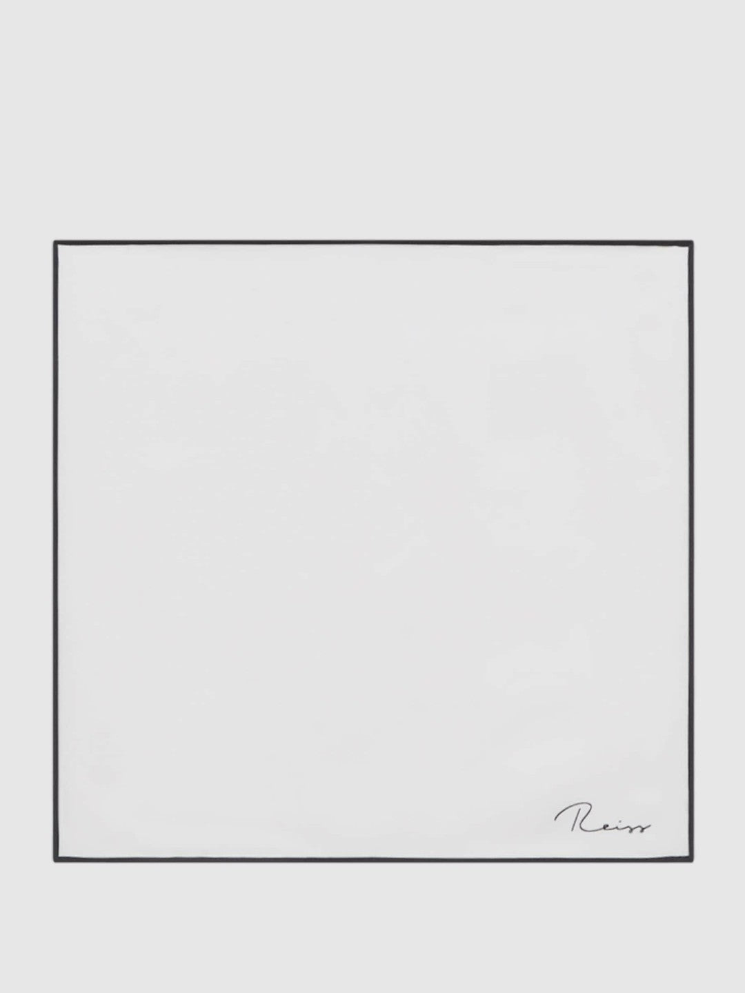 Men Plain Silk Pocket Square in White
