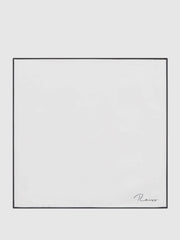 Men Plain Silk Pocket Square in White