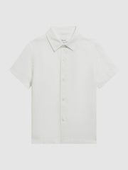 Children & Baby 3-9 yrs Short Sleeve Linen Shirt in White