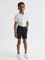 Children & Baby 3-9 yrs Short Sleeve Linen Shirt in White