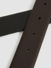 Men Reversible Leather Belt in Black/Brown