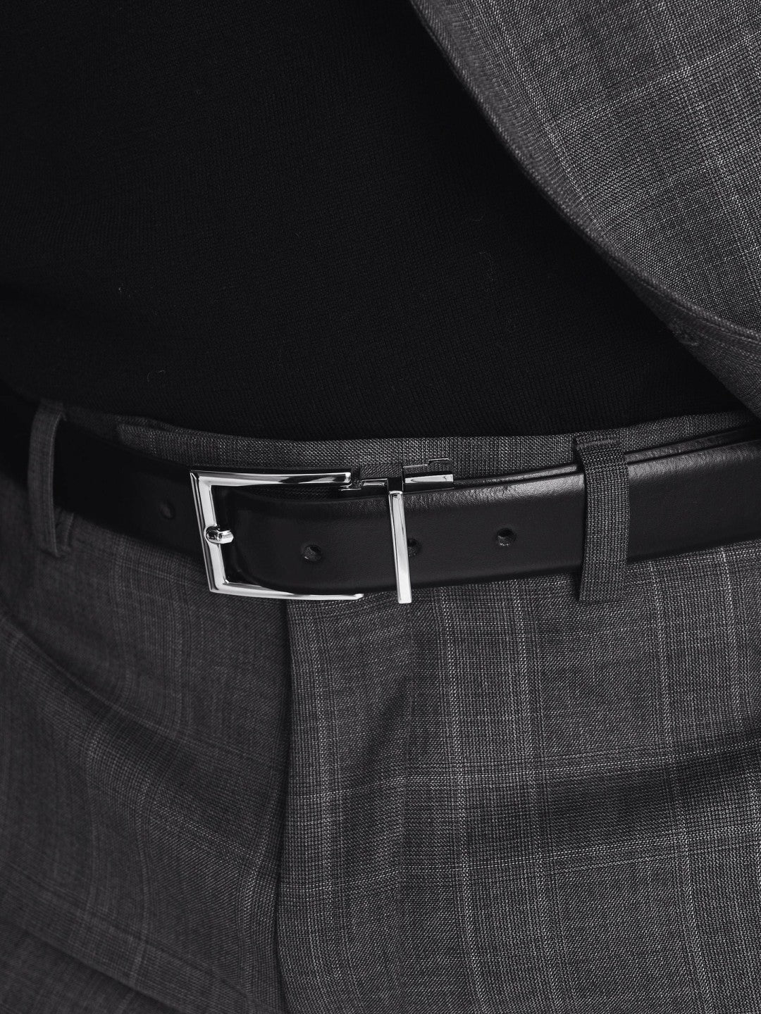 Men Reversible Leather Belt in Black/Brown