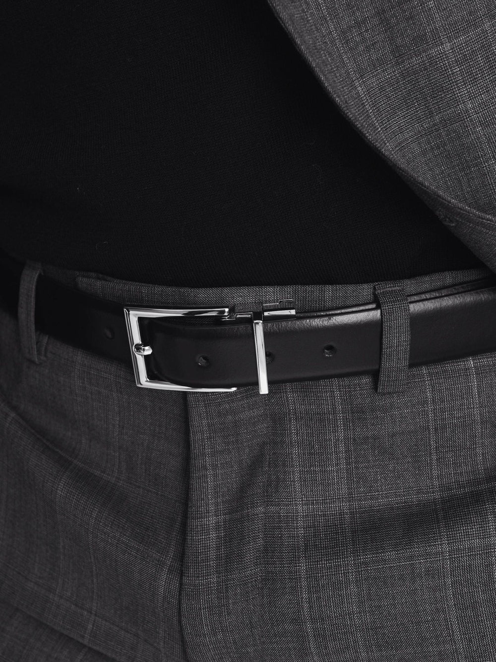 Men Reversible Leather Belt in Black/Brown