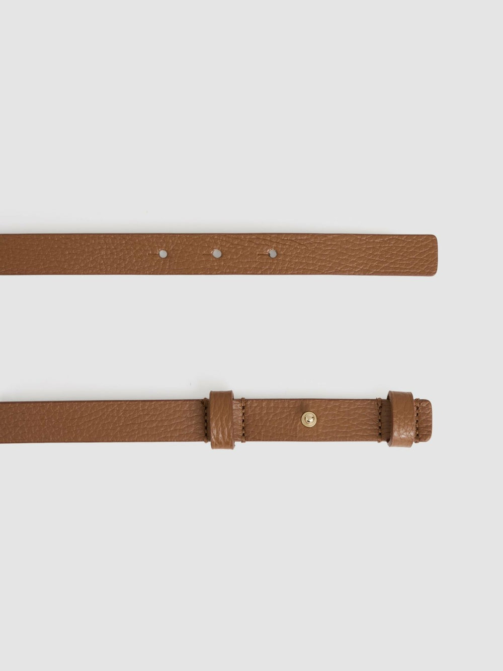 Women Leather Square Hinge Belt in Tan