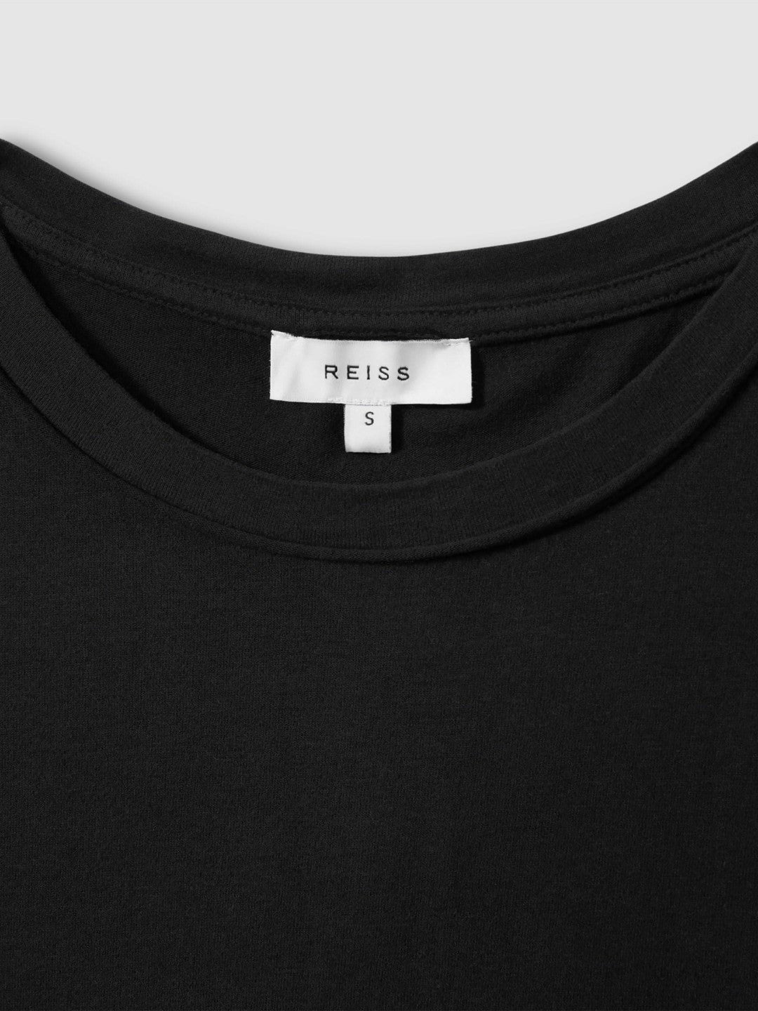 Women Cotton-Jersey Crew Neck T-Shirt in Black