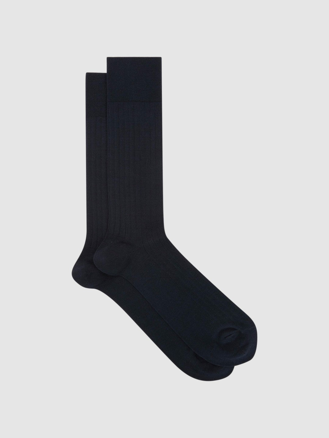 Men Ribbed Socks in Navy