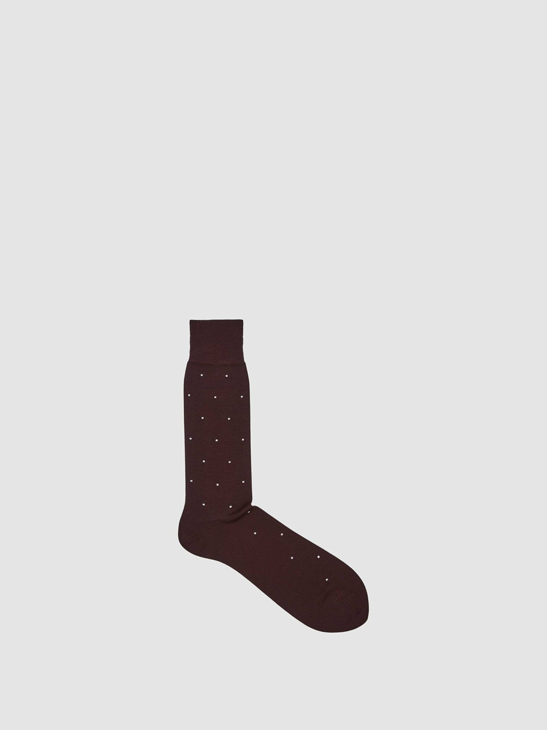 Men Polka Dot Socks in Bordeaux