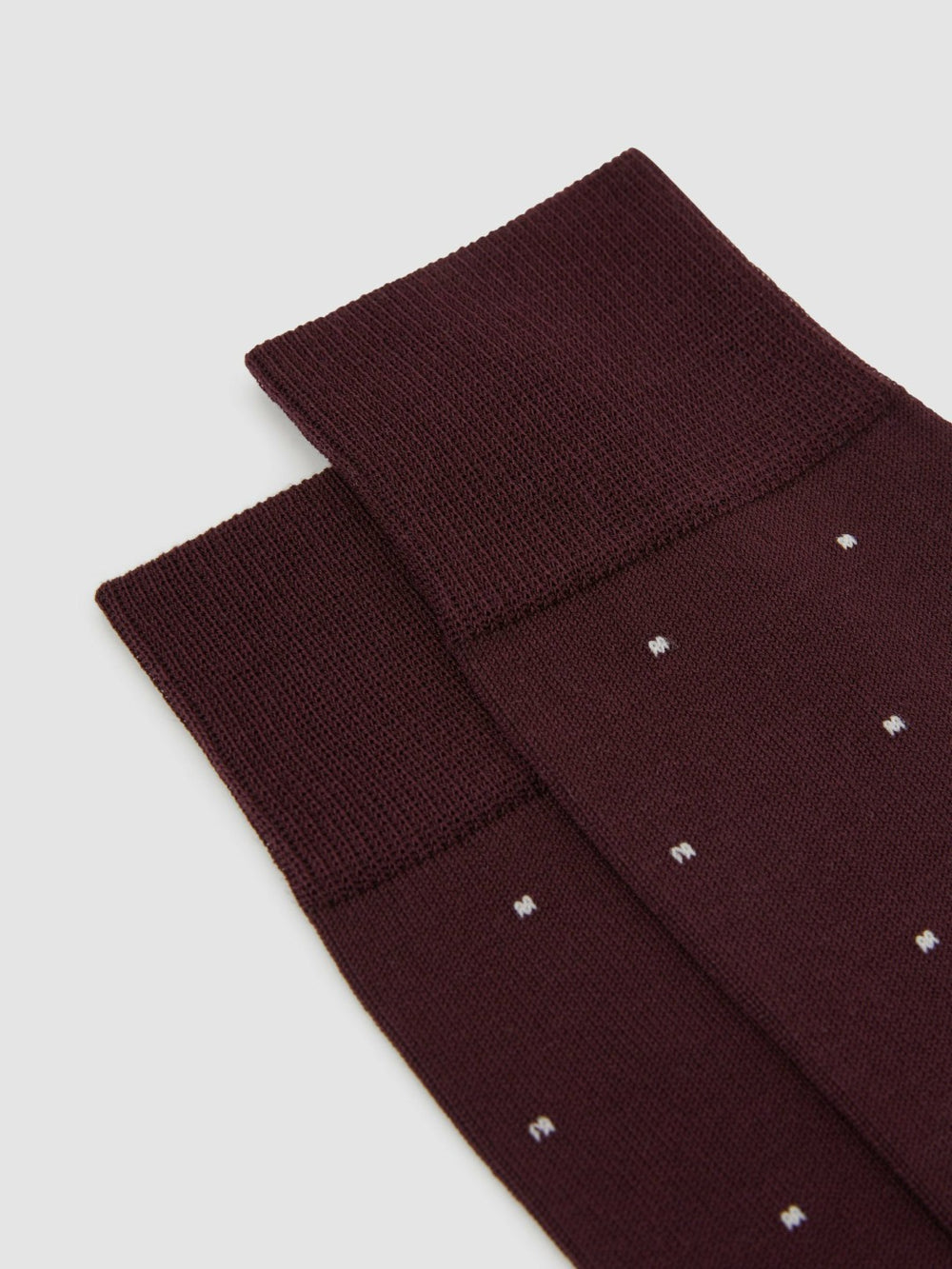 Men Polka Dot Socks in Bordeaux