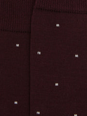 Men Polka Dot Socks in Bordeaux