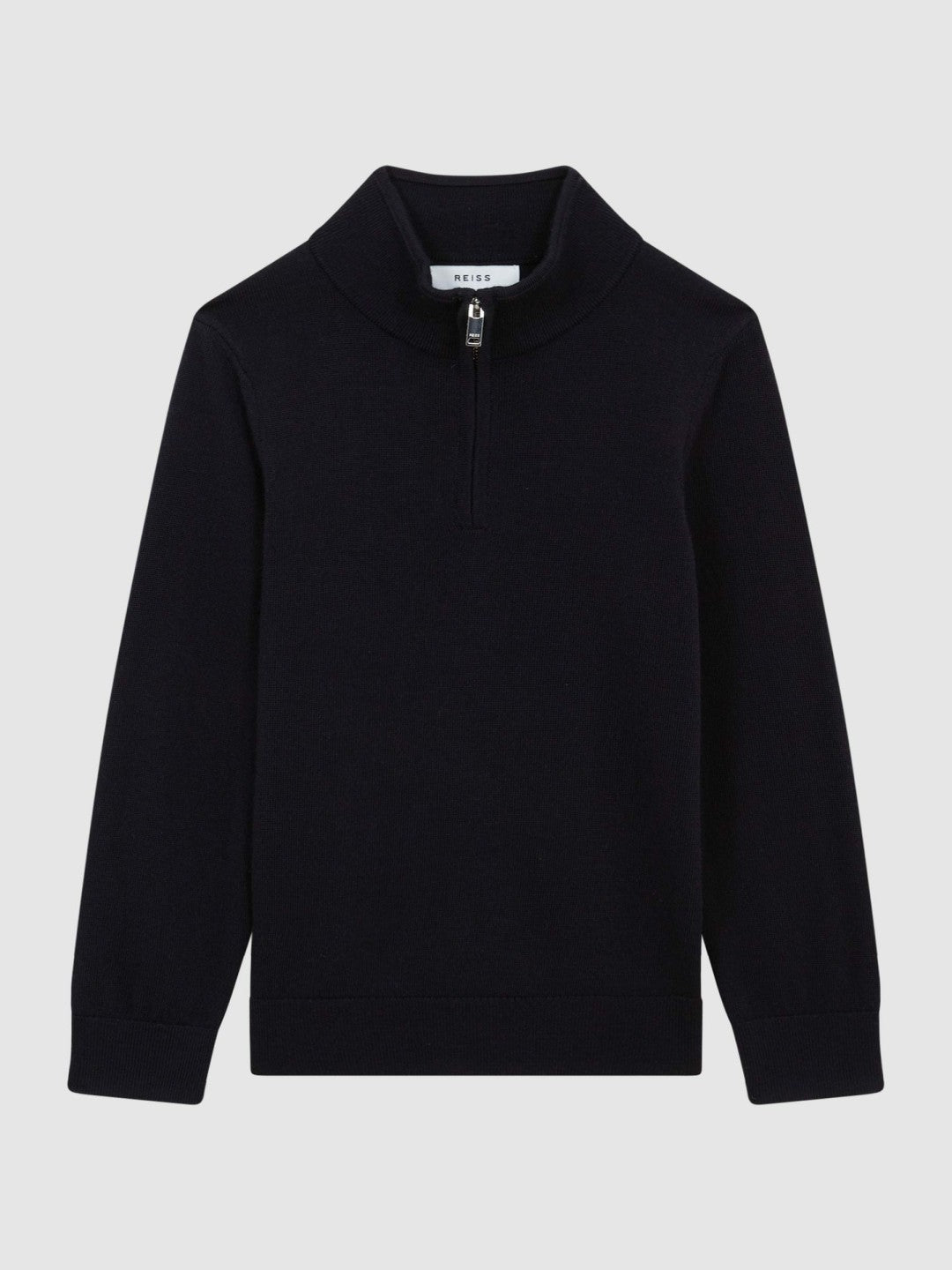 Children & Baby 9-14 yrs Merino Wool Zip-Neck Jumper in Navy