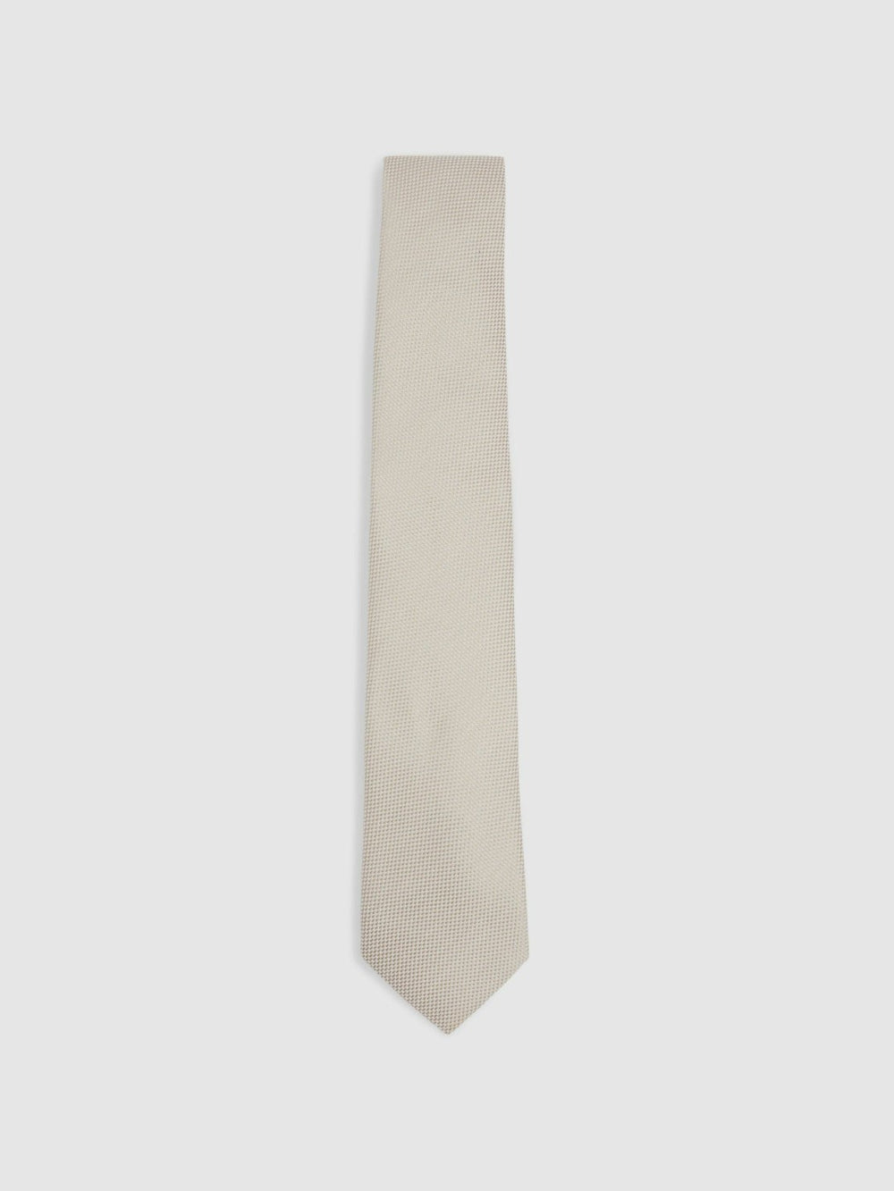 Men Textured Silk Blend Tie in Soft Champagne