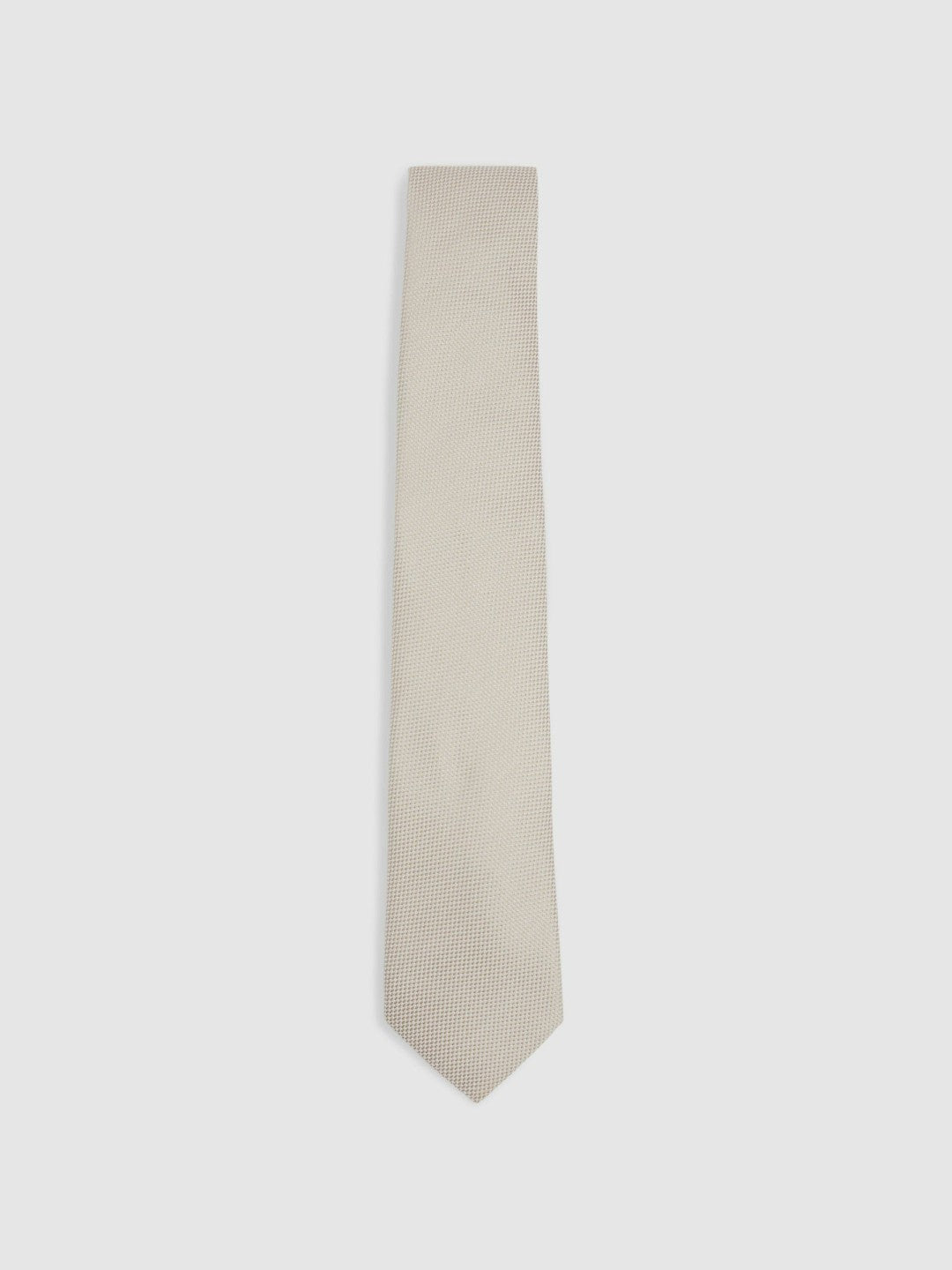 Men Textured Silk Blend Tie in Soft Champagne