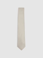 Men Textured Silk Blend Tie in Soft Champagne