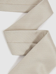 Men Textured Silk Blend Tie in Soft Champagne