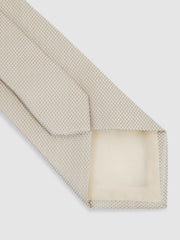 Men Textured Silk Blend Tie in Soft Champagne