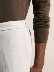 Men Slim-Fit Internal-Drawstring Trousers in Grey
