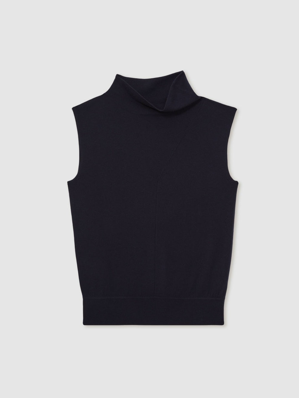 Women Wool Slouched Sleeveless Top in Navy