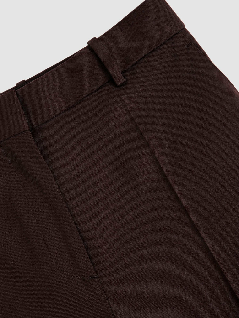 Women Wool-Blend Wide-Leg Suit Trousers in Aubergine
