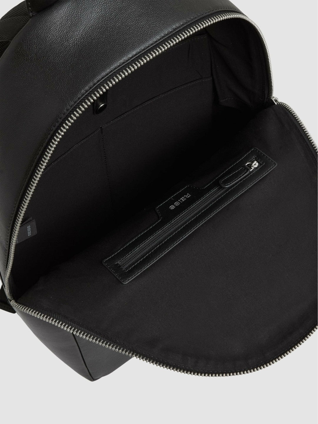 Men Micro-Grain Leather Backpack in Black