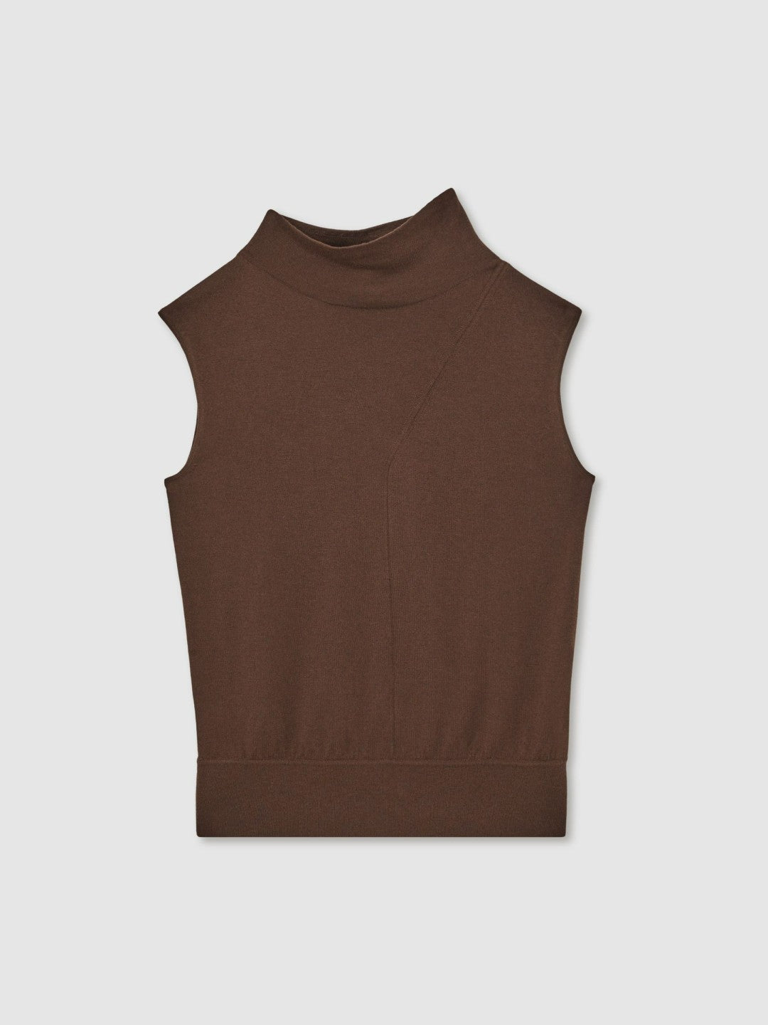 Women Wool Slouched Sleeveless Top in Chocolate