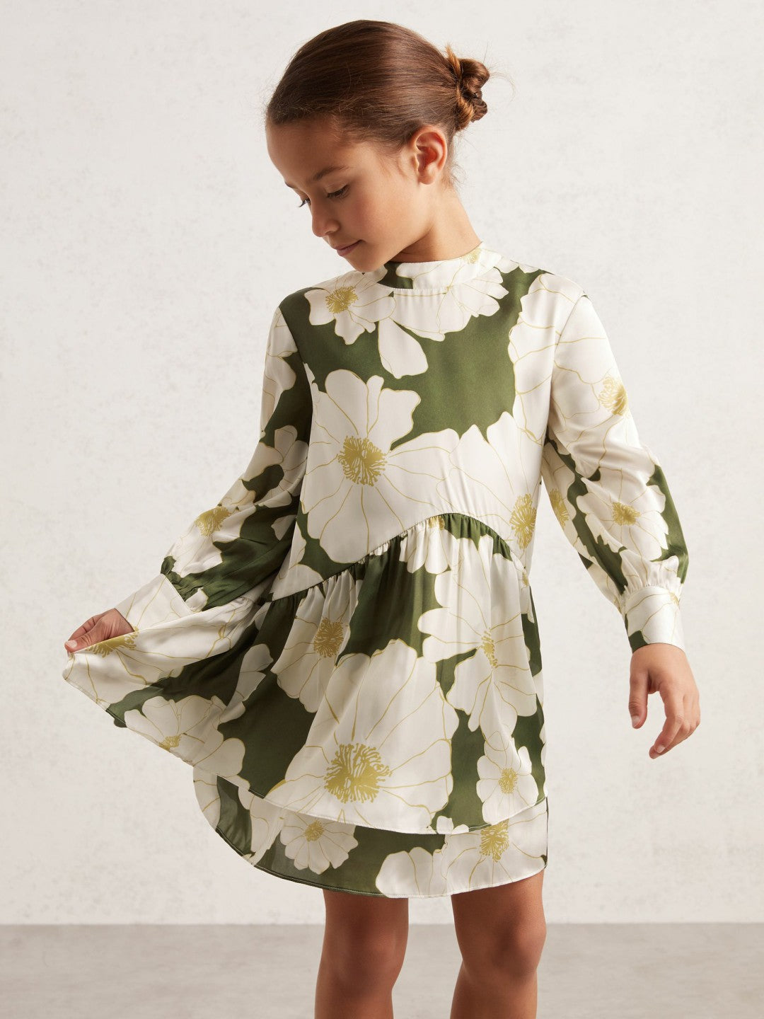 Children & Baby 13-14 yrs Floral-Print Swing Dress in Green