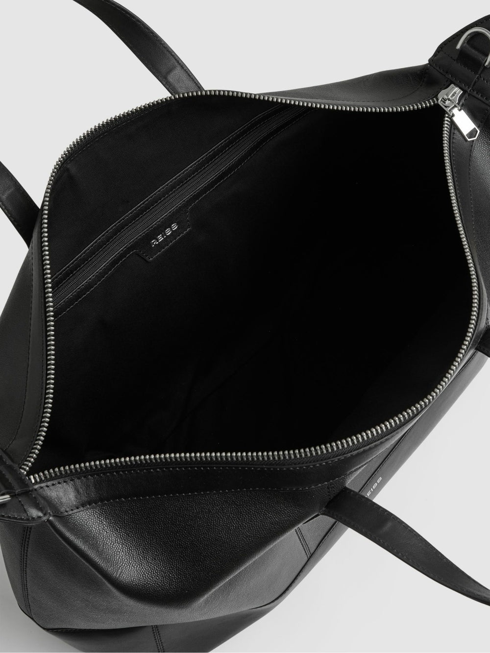 Men Micro-Grain Leather Holdall in Black