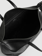 Men Micro-Grain Leather Holdall in Black