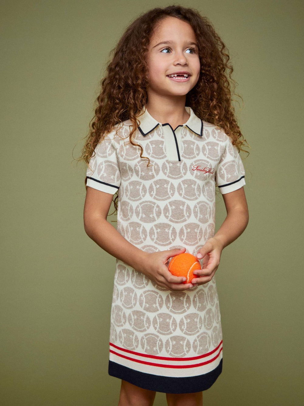 Children & Baby 13-14 yrs SmileyWorld Knitted Polo Dress in Off White