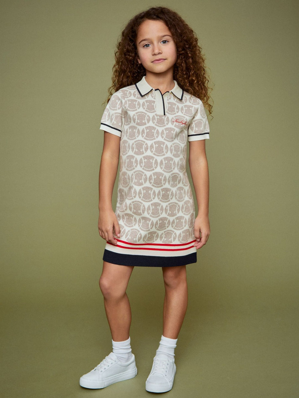 Children & Baby 4-9 yrs SmileyWorld Knitted Polo Dress in Off White