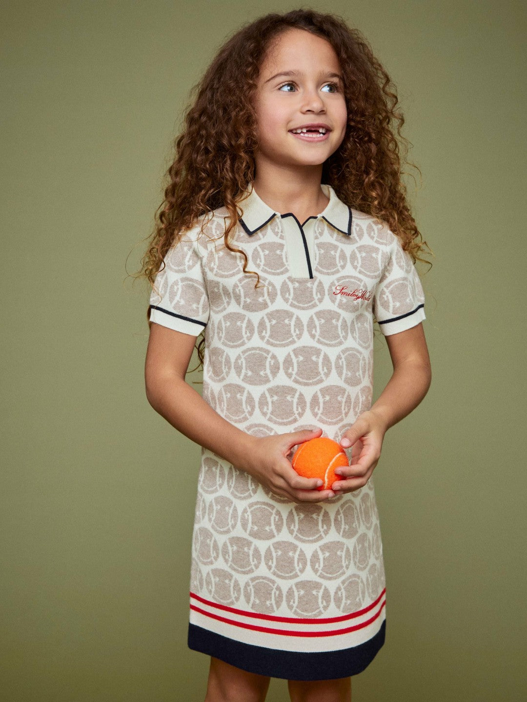 Children & Baby 9-13 yrs SmileyWorld Knitted Polo Dress in Off White