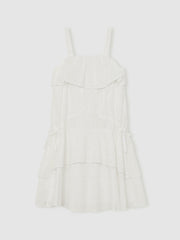 Children & Baby 13-14 yrs SmileyWorld Broderie Logo Dress in Ivory