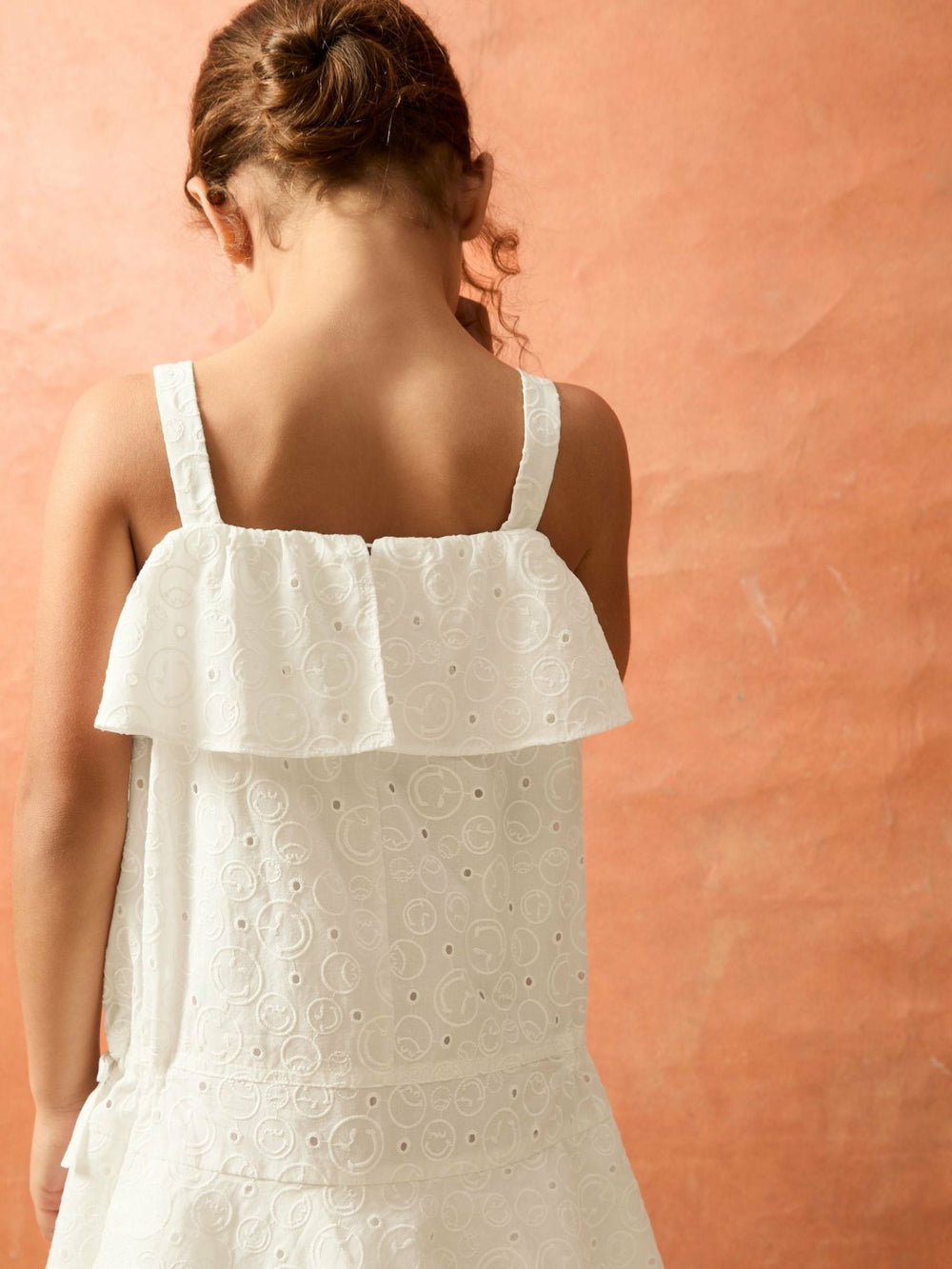 Children & Baby 13-14 yrs SmileyWorld Broderie Logo Dress in Ivory