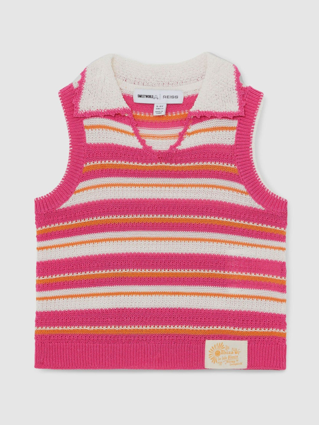 Children & Baby 4-9 yrs SmileyWorld Stripe Knit Vest in Pink