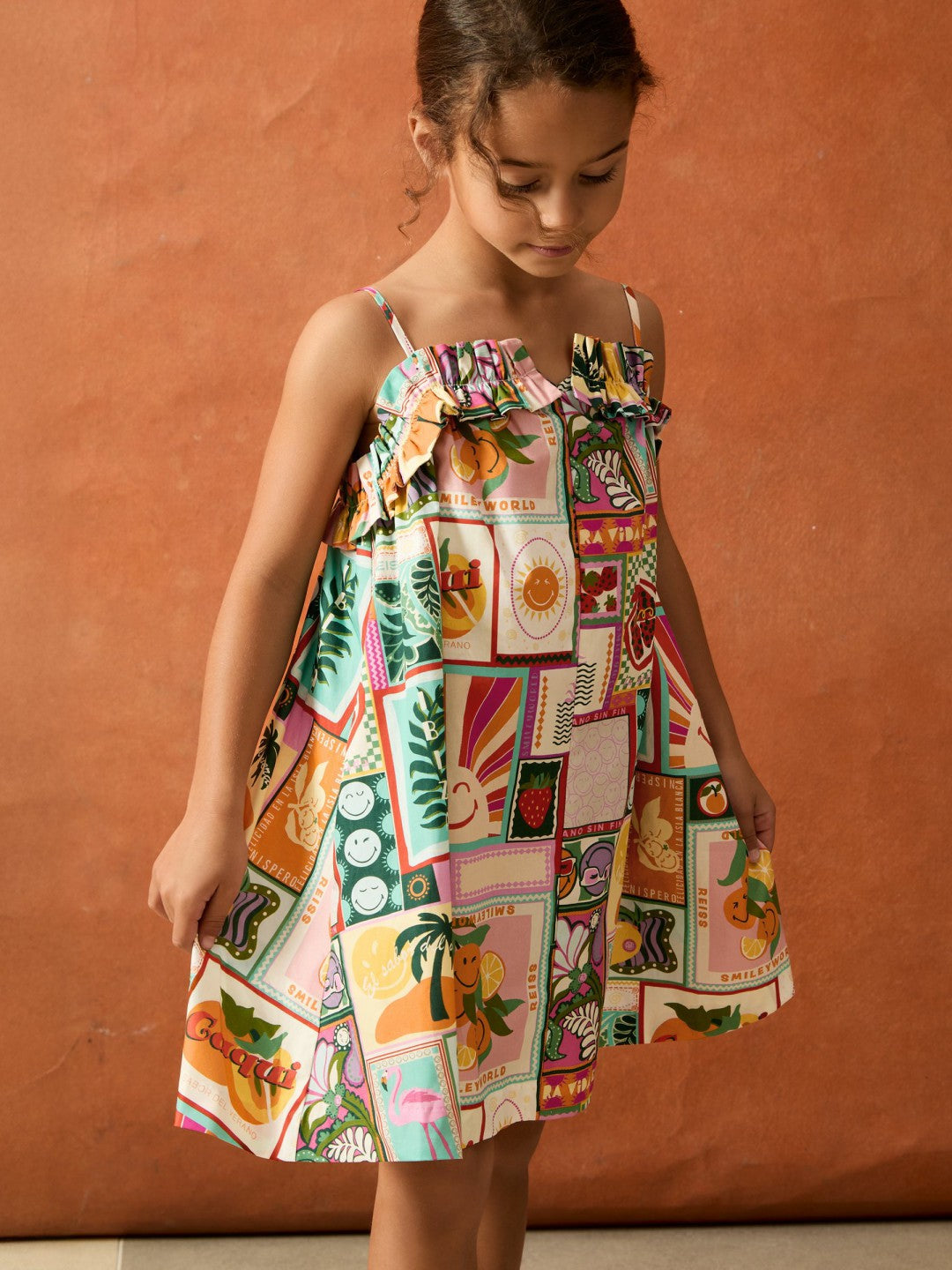Children & Baby 4-9 yrs SmileyWorld Motif-Print Dress in Multi