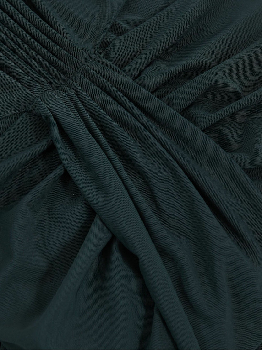 Women Sheer Ruched Maxi Dress in Teal
