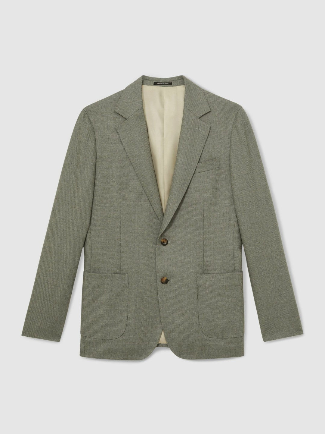 Men Wool-Blend Single-Breasted Blazer Slim-Fit in Sage Green